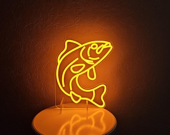 Jumping Trout Neon Sign, Seafood Restaurant Decor - Etsy