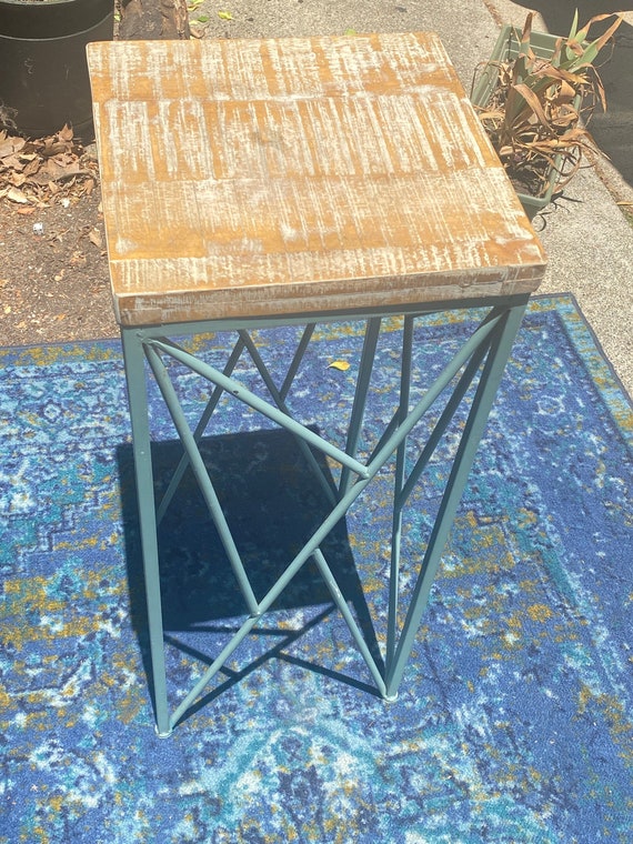Modern industrial side table Etsy