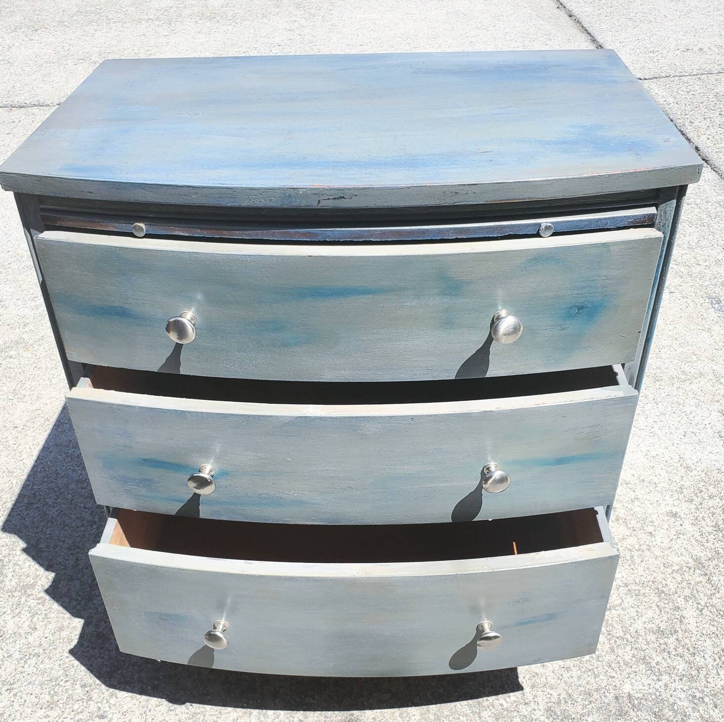 Vintage Blue/Gray Bachelor's Chest Nightstand Side Table Etsy