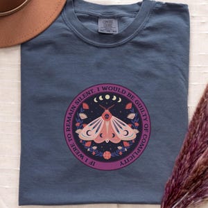 Silence Is Complicity Comfort Colors® Resistance T-Shirt, Resist Shirt, Anti Trump Tee, Anti Fascism Shirt, Dark Moth Subtle Protest Shirt,