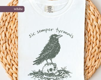 Sic Semper Tyrannis Raven - Anti-autoritair Comfort Colors® 1717-T-shirt voor activisten