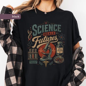 Vetenskap läker framtid T-shirt, Comfort Colors®, 90-tals retroaktivisttröja, nördiga gåvor bild 4