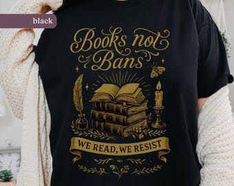 Books Not Bans T-Shirt – Dark Academia Reader Comfort Colors Tee