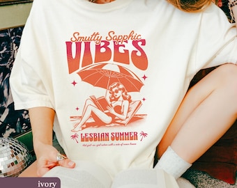 Smutty Sapphic Vibes Comfort Colors, Lesbian Shirt, Lesbian Pride Shirt, Queer Pride Shirt