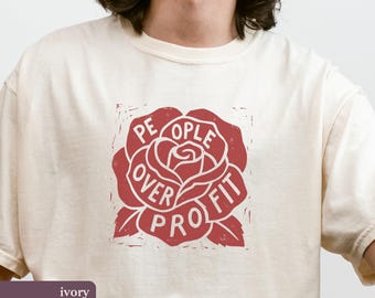 People Over Profit - Socialist Comfort Colors® 1717 T-Shirt for Economic Justice Activism