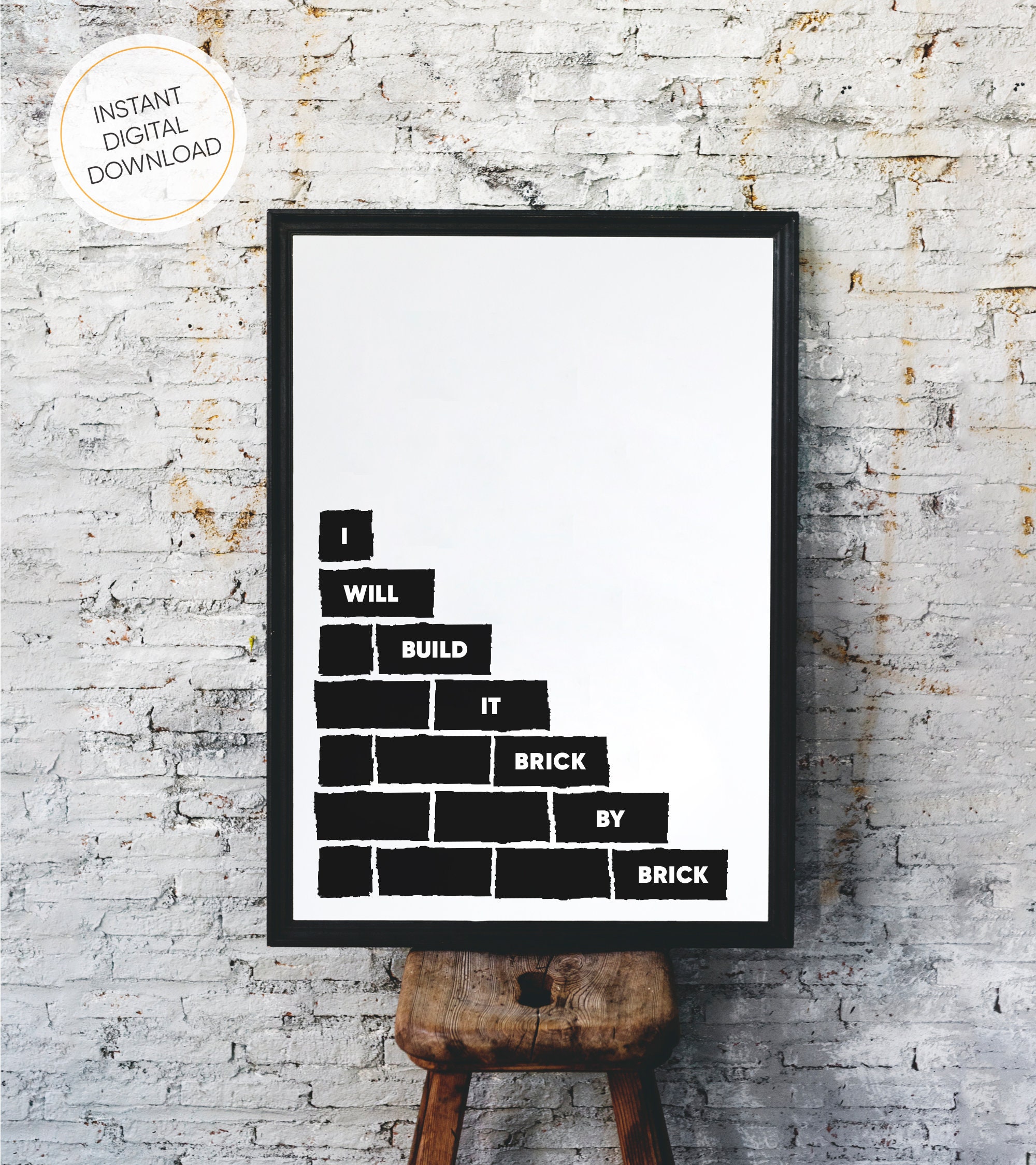 I Will Build It Brick by Brick Instant Digital Download Growth Mindset