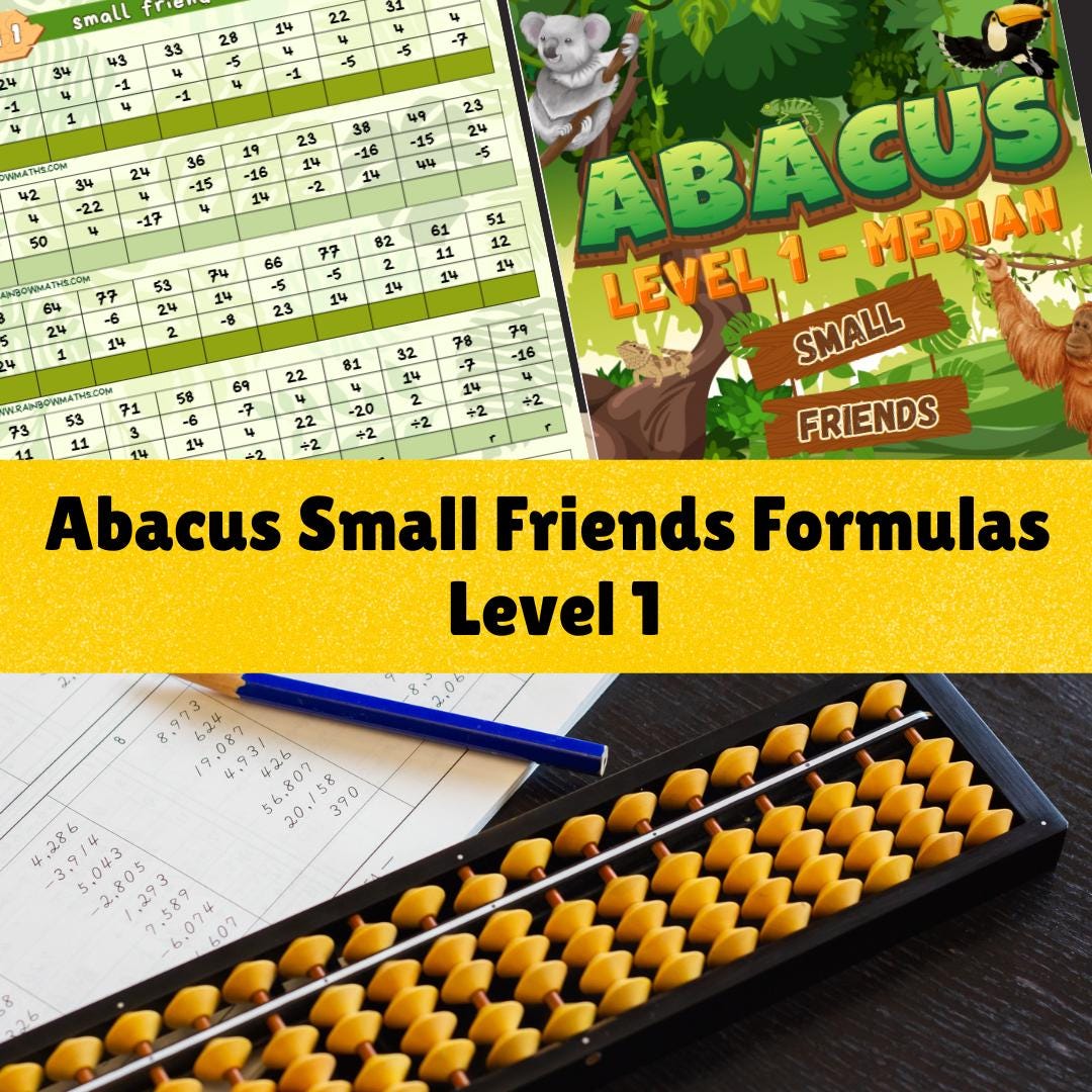 Abacus Small Friends Workbook: Level 1 Mental Maths (Printable)