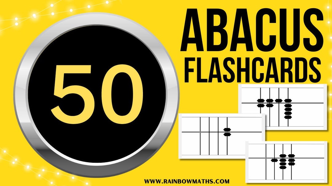 Abacus Soroban 50 Flashcards Mental Maths Etsy