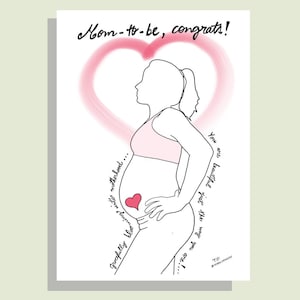 Carte pour mère, carte pour future maman, carte baby shower, carte pour nouvelle maman, cadeau première maman, carte de grossesse pour amie, carte plate recto