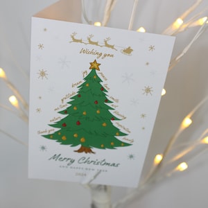 Cartes de voeux : carte de Noël pliée, carte de vœux