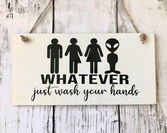 Whatever Bathroom Sign - Etsy