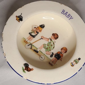 Vintage Czech Baby Bowl 1940s-1950s