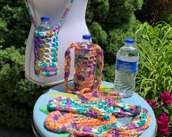 Crochet Mesh Small Water Bottle Holder