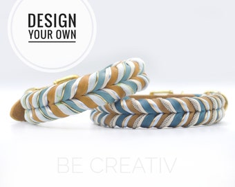 Hundehalsband "Design your own" aus Fettleder und Paracord