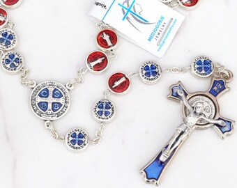 Rosário de São Bento: Cores da Bandeira Americana, Contas Esmaltadas à Mão