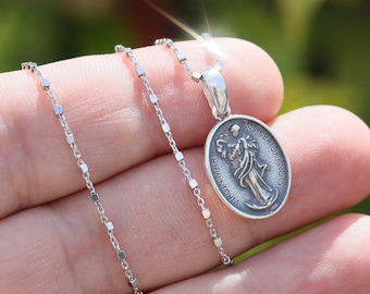 Undoer of Knot’s medal, Our Lady that Undoes Knots sterling silver pendant, Virgin Mary medal, vintage silver medal of Our Lady