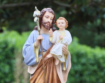 Saint Joseph Statue St Joseph With Baby Jesus Home Altar - Etsy Saint Joseph Statue St Joseph With Baby Jesus Home Altar - Etsy