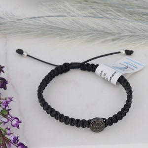 Handmade Saint Benedict Woven Bracelet: Adjustable Medjugorje Jewelry