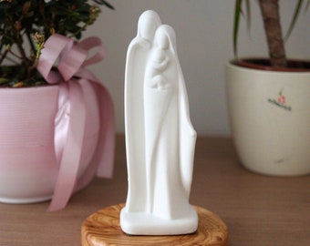 Holy family white porcelain statue,modern Holy Family sculpture in white porcelain,Our lady statue,Jesus Christ statue, Saint Joseph statue