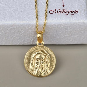 Holy Face medal, Shroud of Turin medal, Sindone medal, Jesus icon medal, sterling silver 925 round medal, Holiest icon relic in Christianity image 2