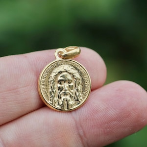 Holy Face medal, Shroud of Turin medal, Sindone medal, Jesus icon medal, sterling silver 925 round medal, Holiest icon relic in Christianity image 1