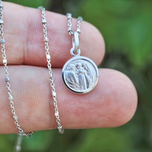Holy Family medal, miniature medal, sterling silver 925 medal, catholic medal, St Joseph Maria and Jesus, gift medal for teenage, kids medal