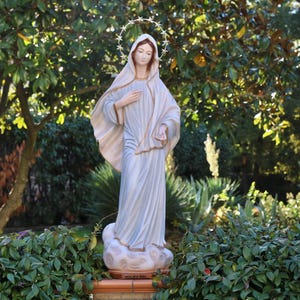 Medjugorje 90 cm statue, Our Lady Queen of Peace sculpture, Medjugorje casted  marble powder statue, Our lady 35 inch statue