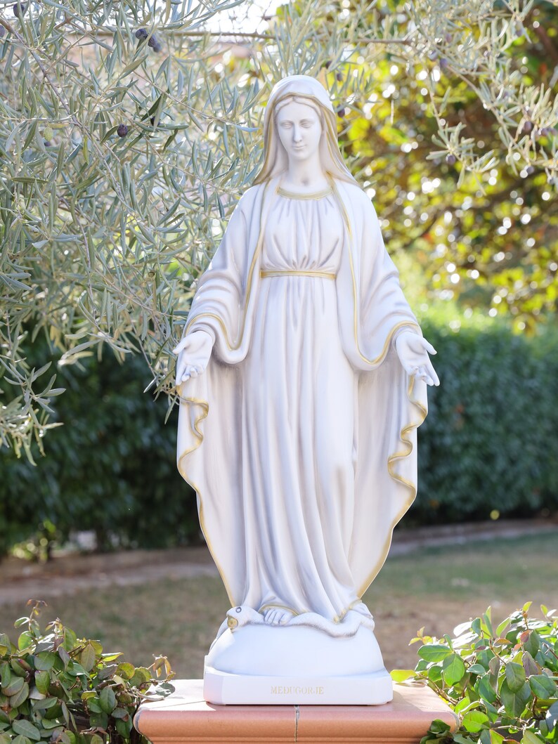 Our Lady of Grace Statue: 31.5" Marble Powder Virgin Mary Home Altar - Etsy