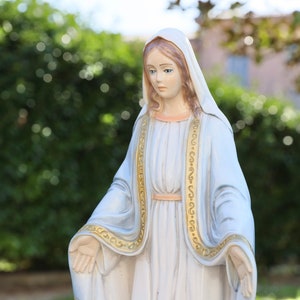 Solid Marble Powder Our Lady of Grace Statue, 40 Cm Virgin Mary Statue ...