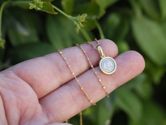 Miraculous virgin mary shop pendant necklace