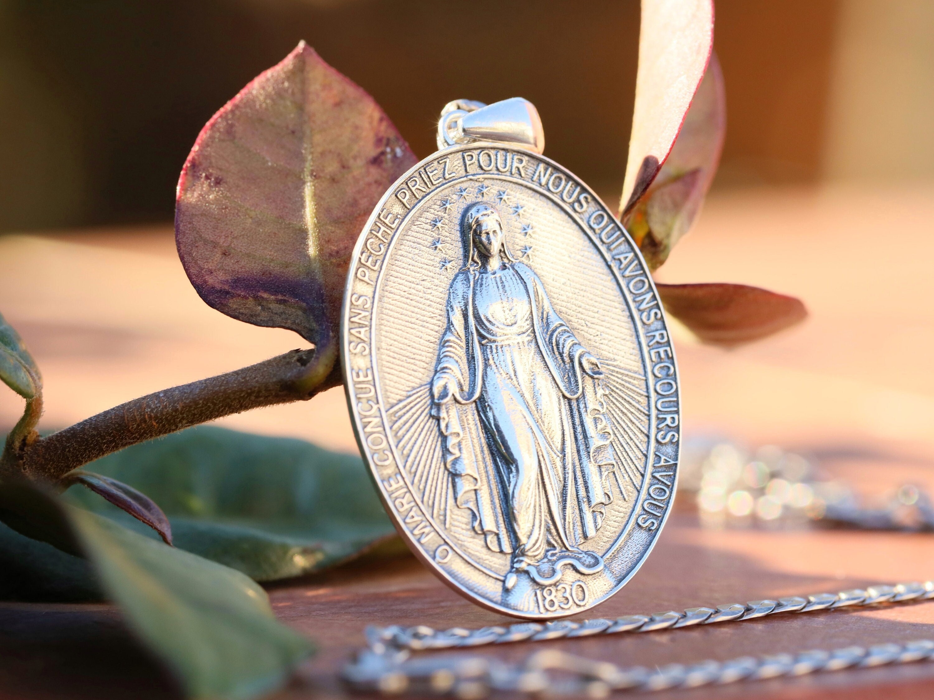 Art-Deco-Religiöse Medaille, Notre Dame De Myans Und Sacred Heart Of