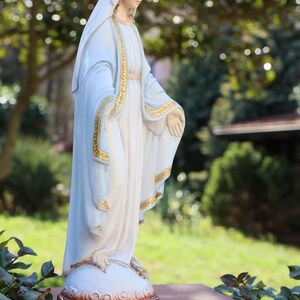 Solid Marble Powder Our Lady of Grace Statue, 40 Cm Virgin Mary Statue ...