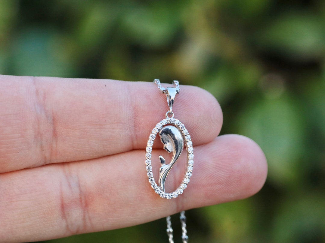Our Lady Pendant, Virgin Mary Charm, Sterling Silver 925 Pendant ...