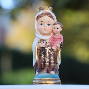 Our Lady of Mt Carmel Miniature statue, Baby collection statue of Mt Carmel,Our Lady of brown scapular statue, catholic saint statue