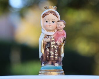 Our Lady of Mt Carmel Miniature statue, Baby collection statue of Mt Carmel,Our Lady of brown scapular statue, catholic saint statue