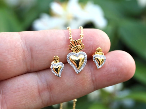 Ciondolo a forma di cuore placcato oro lucido 24k da 9 x 39 mm, ciondolo a forma di cuore in oro, ciondolo a forma di cuore in oro, orecchini a forma di