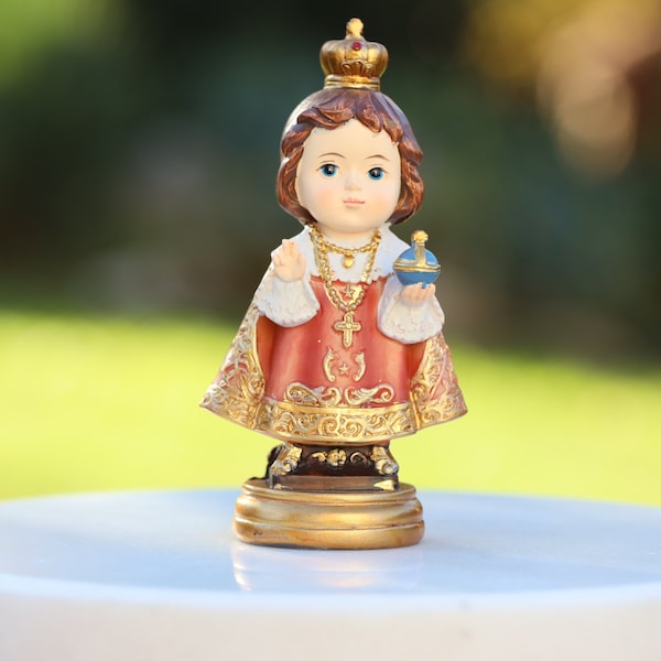 Infant Jesus of Prague miniature statue, small resin statue of Jesus Infant of Prague ,baby collection statueue, Medjugorje baby statue