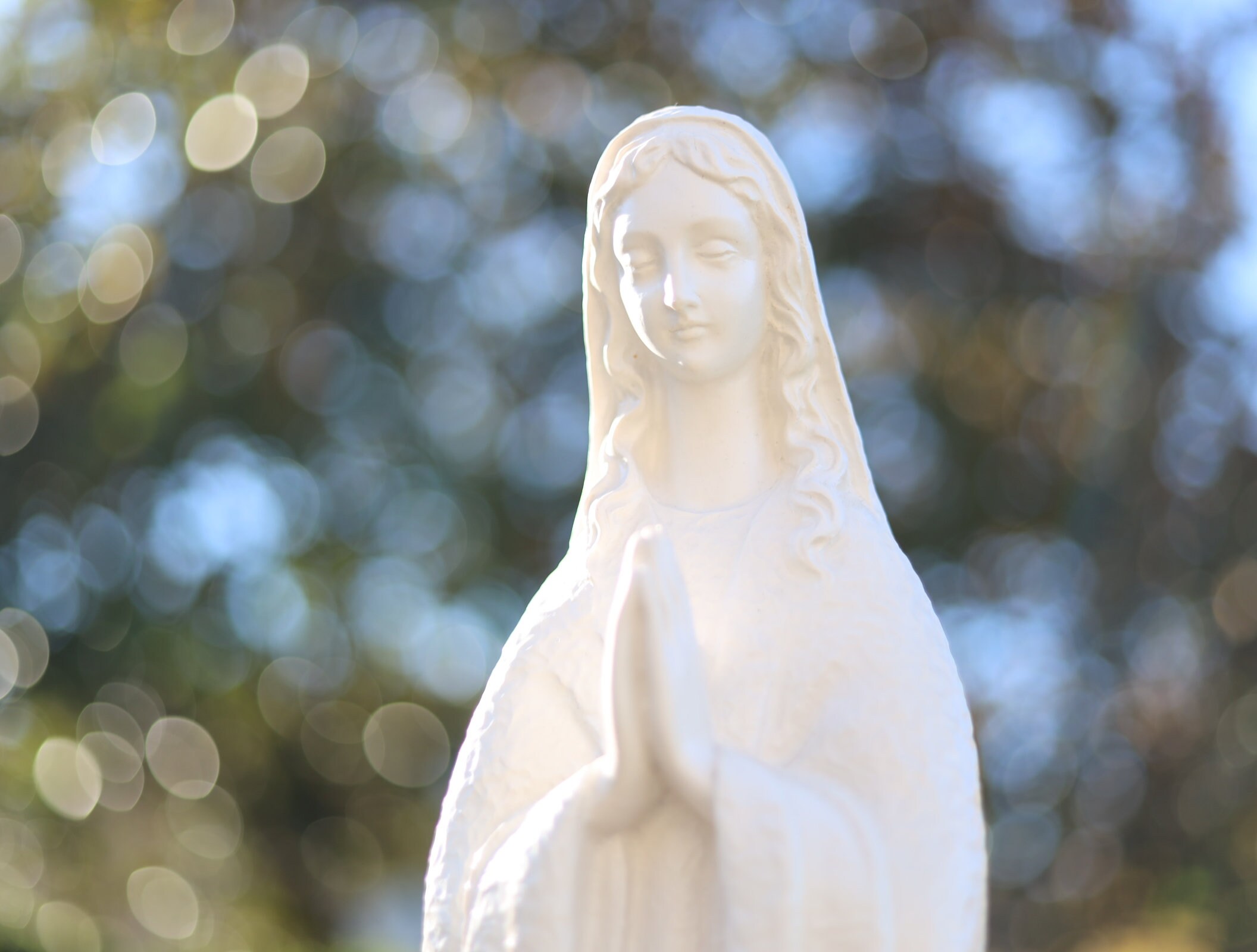 Our Lady of Medjugorje Solid Marble Powder Statue, Garden Queen of ...