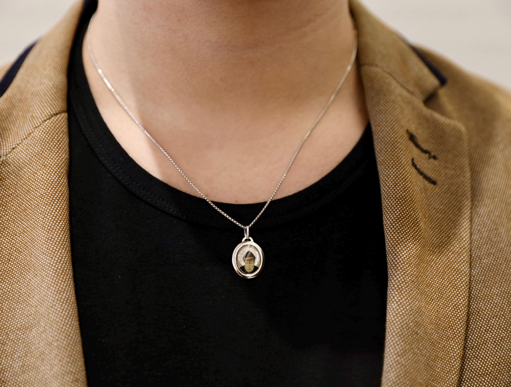 聖シャルベルのメダル スターリングシルバー 925 ロジウムメッキ