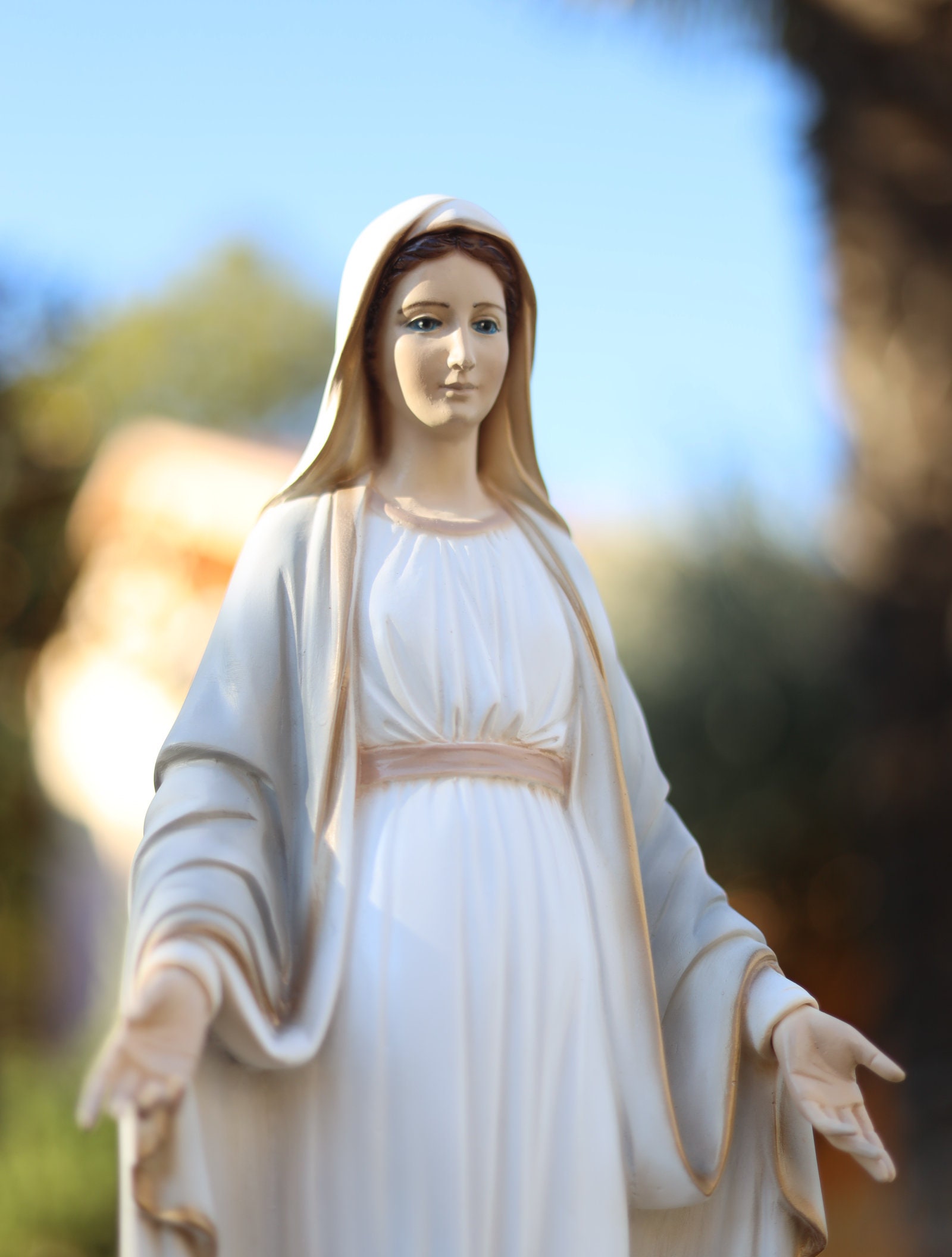 20 Inch/ 50 Cm Our Lady of Grace Casted Marble Powder Statue, Our Lady ...