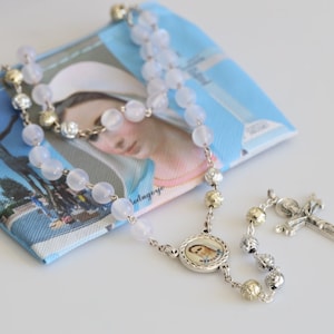 Handmade Holy Spirit Rosary Chaplet: Medjugorje Holy Trinity Cross