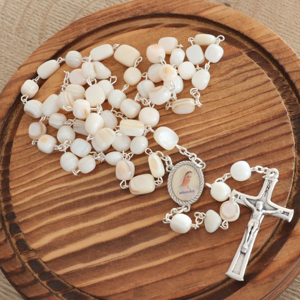 Mother of Pearl Rosary: Handmade Medjugorje Gift