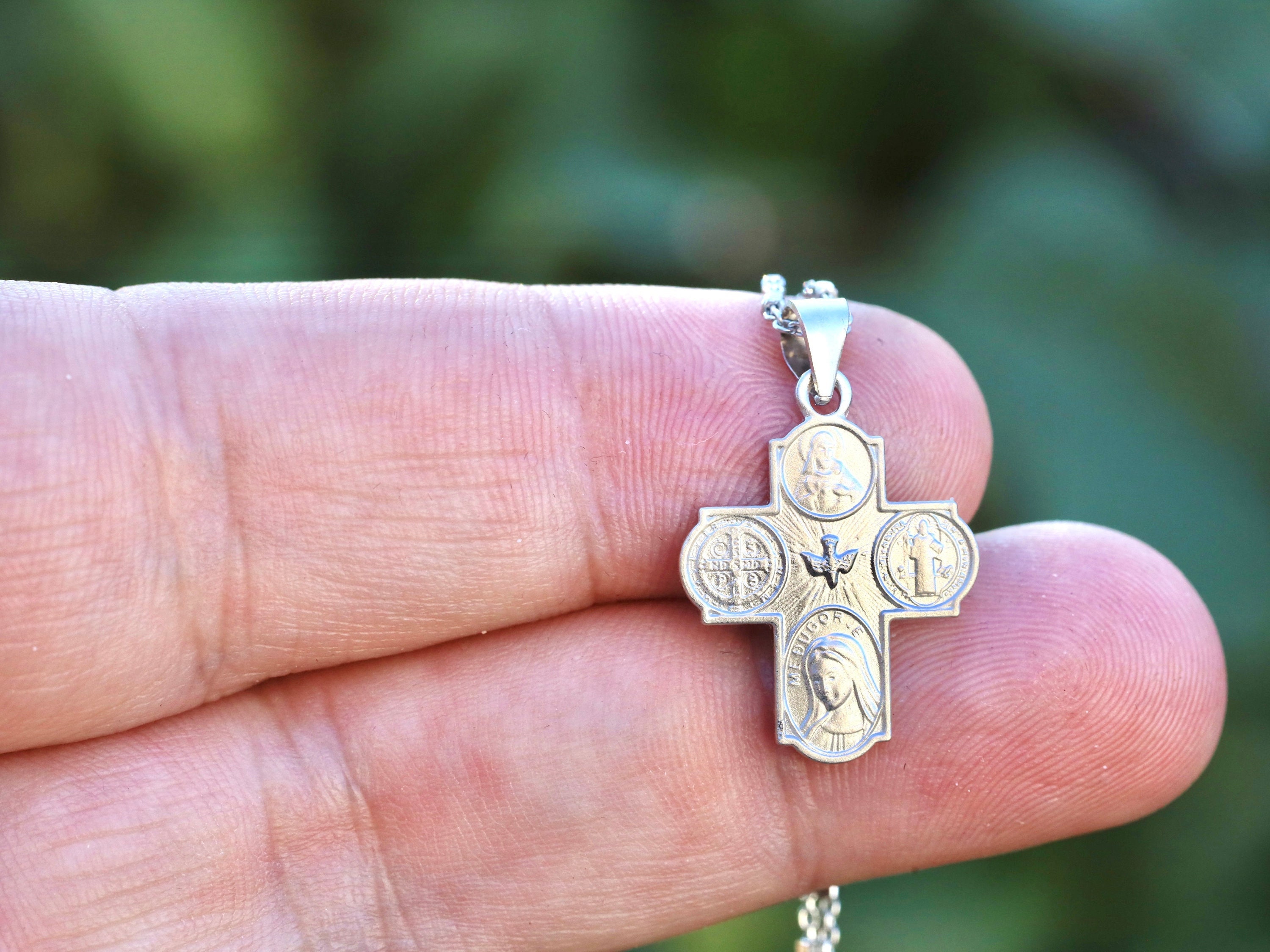 Four way cross necklace deals