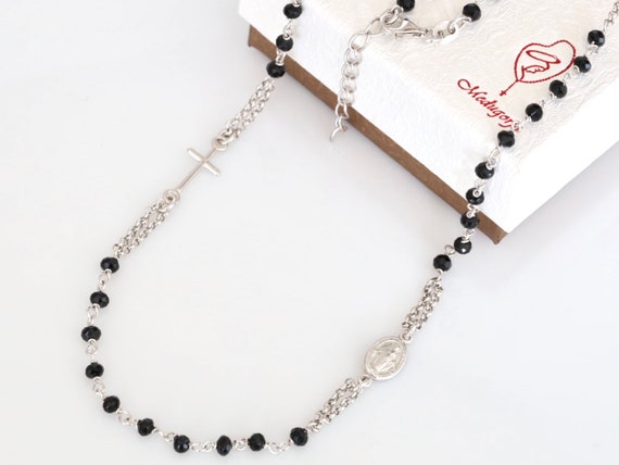 Collana In Argento Sterling 925 Fatta A Mano Con Gemma Di Onice Nero 17 Collana In Argento Sterling 925 Fatta A Mano Con Gemma Di Onice Nero 17