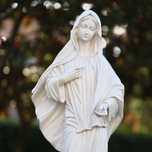 Our Lady statue, casted marble powder statue of Our Lady of Medjugorje, Queen of Peace statue 3 feet statue, statue Our Lady of Medjugorje