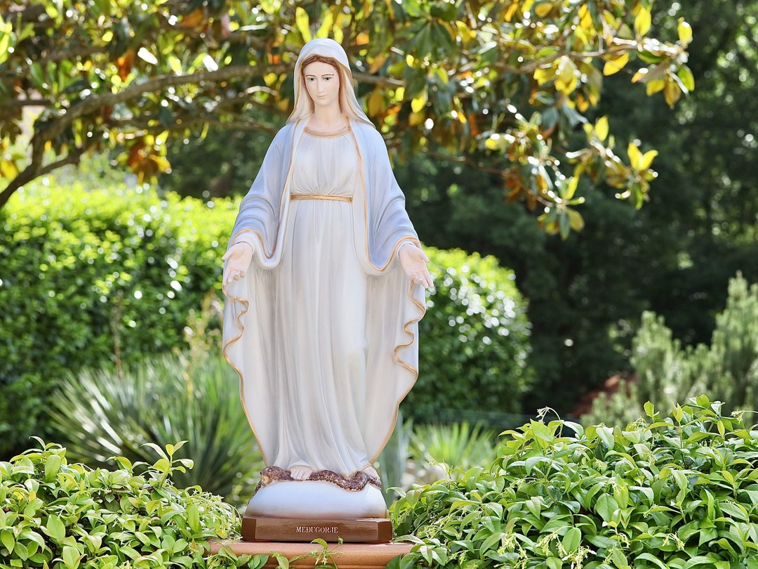 Our Lady Statue, Virgin Mary 80 Cm / 31.5 Inch Statue, Casted Marble