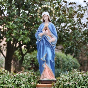Large Virgin Mary statue, Immaculate Heart of Mary 39 inch statue, Our Lady outdoor statue, Classic church style Sacred Heart statue