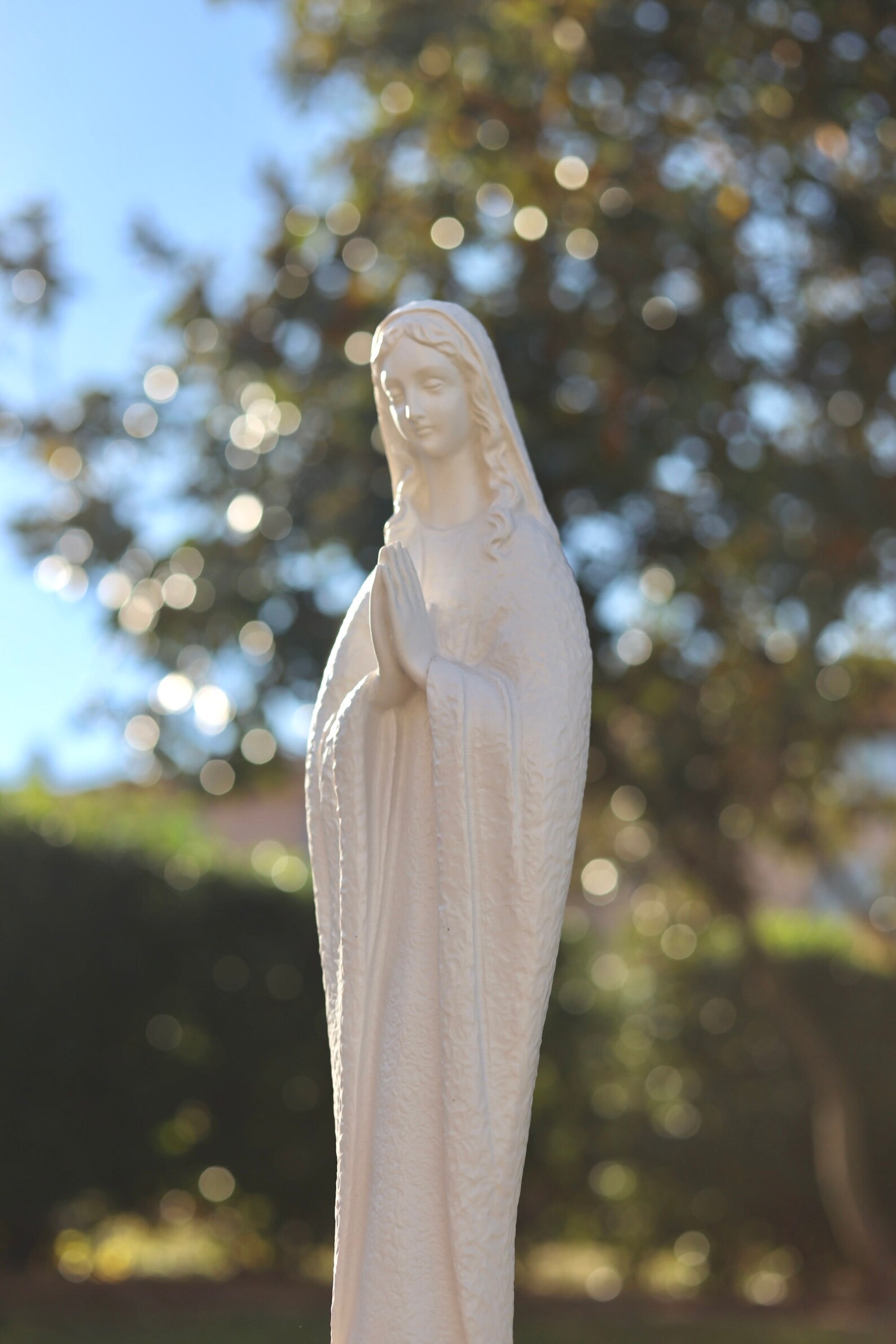 Our Lady of Medjugorje Solid Marble Powder Statue, Garden Queen of ...