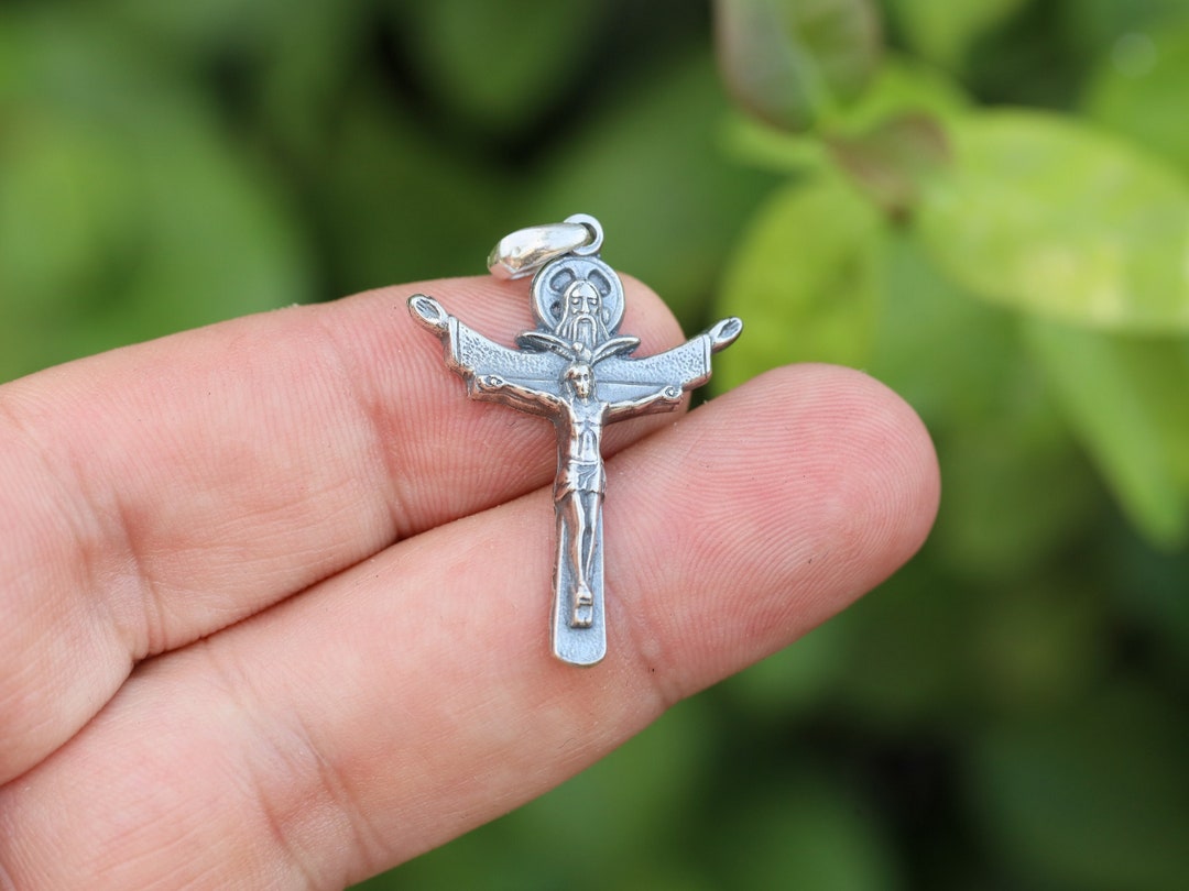 Holy Trinity Cross, Sterling Silver Cross, Father Son Holy Spirit