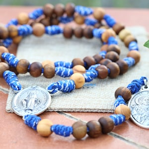 St Joseph rosary, St Joseph chaplet, paracord rosary, Wooden rosary, protector of Holy Family, gift for husband, catholic devotional  rosary
